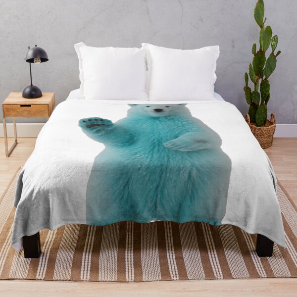 Item preview, Cyan Polar Bear Wave – Cool Meme Animal Energy designed and sold by SpxrkyDesigns.