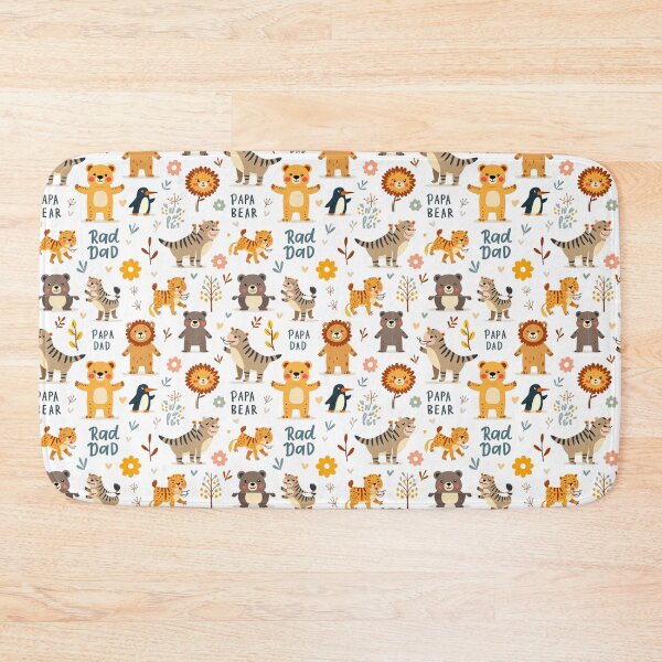 Item preview, Animal Dad Puns Pattern – Papa Bear, Daddysaurus & Penguin Dad Cartoon Illustrations designed and sold by ebocraft.