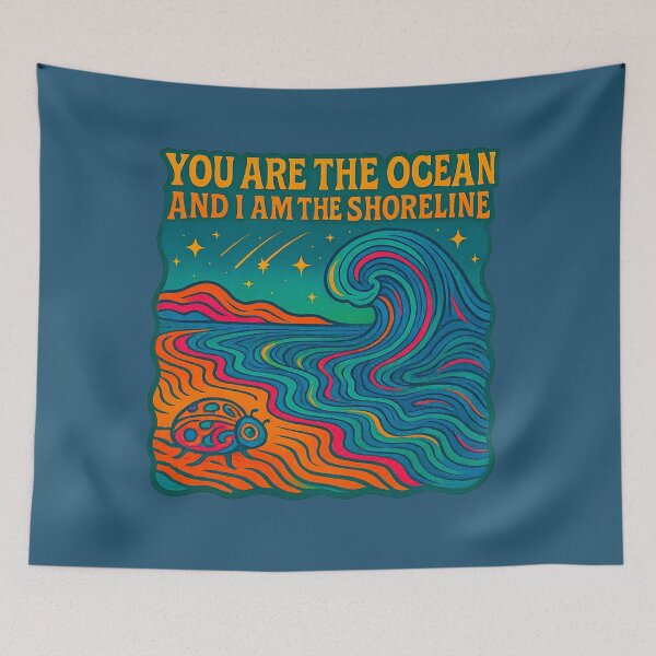 Item preview, You Are the Ocean – Psychedelic Shoreline Artwork designed and sold by Sketchy Graphics.