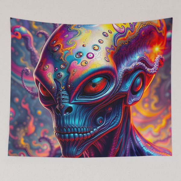 Item preview, Psychedelic Alien Face designed and sold by DMT-FM.