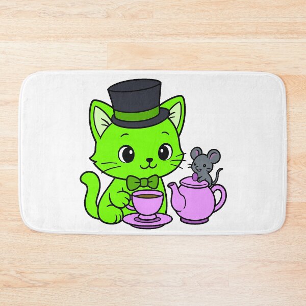 Item preview, Kitty Tea Party - Color - Green Yellow designed and sold by AngelMiette.