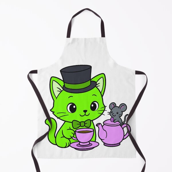Item preview, Kitty Tea Party - Color - Green Yellow designed and sold by AngelMiette.