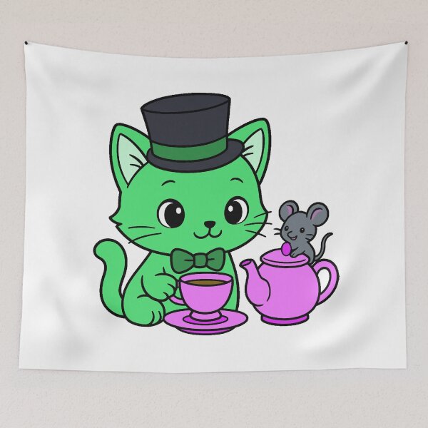 Item preview, Kitty Tea Party - Color - Green designed and sold by AngelMiette.