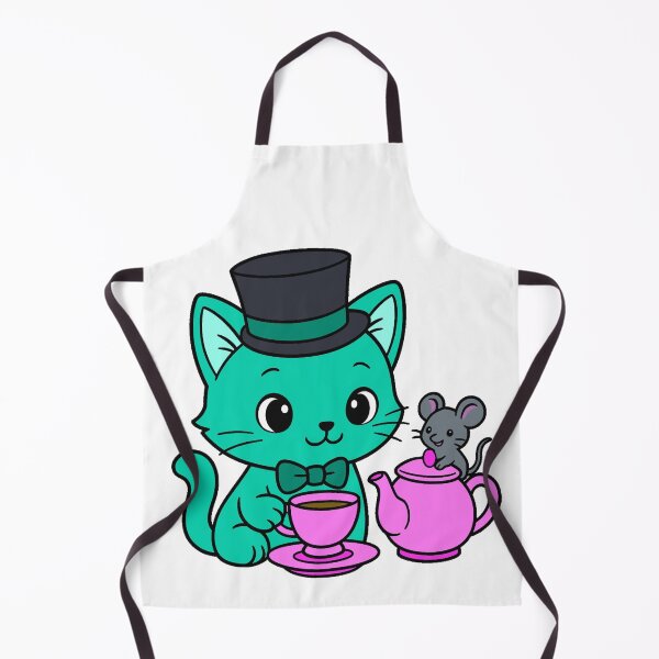 Item preview, Kitty Tea Party - Color - Teal designed and sold by AngelMiette.