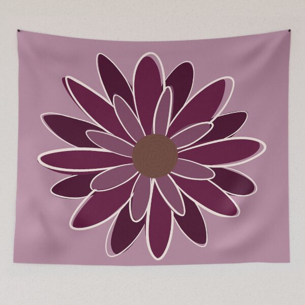 Item preview, Plum Wine Wildflower Daisy | Burgundy Velvet Botanical Doodle designed and sold by Olitvia.
