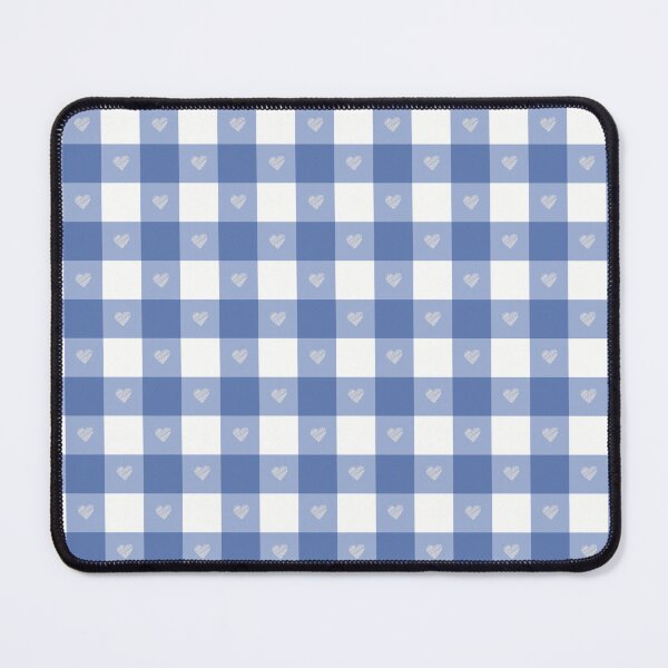Item preview, Blue gingham with white fuzzy hearts designed and sold by jebsicka.