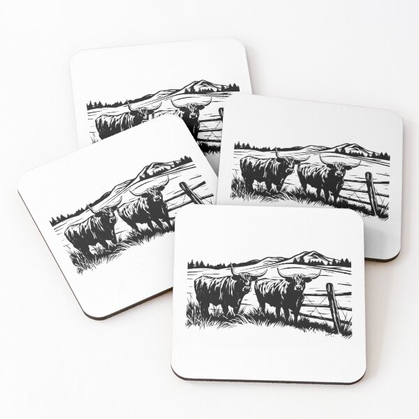 Item preview, Highland Cow Farm Cattle Rustic Barn Ranch Fence Heifer designed and sold by inkoutninja.