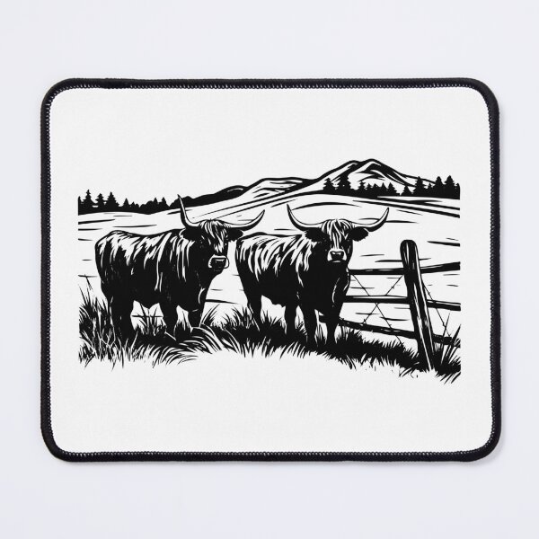 Item preview, Highland Cow Farm Cattle Rustic Barn Ranch Fence Heifer designed and sold by inkoutninja.