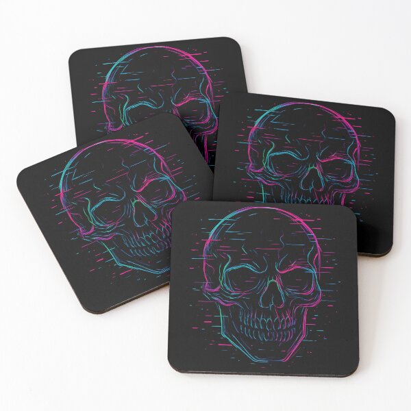 Item preview, Neon Glitch Skull – Cyber Horror Vibes designed and sold by DeadFrame.