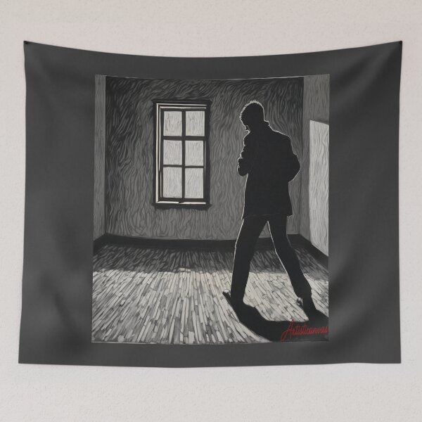 Item preview, "Silhouette of Solitude: Noir Mystery Portrait" designed and sold by Artisticanvas.