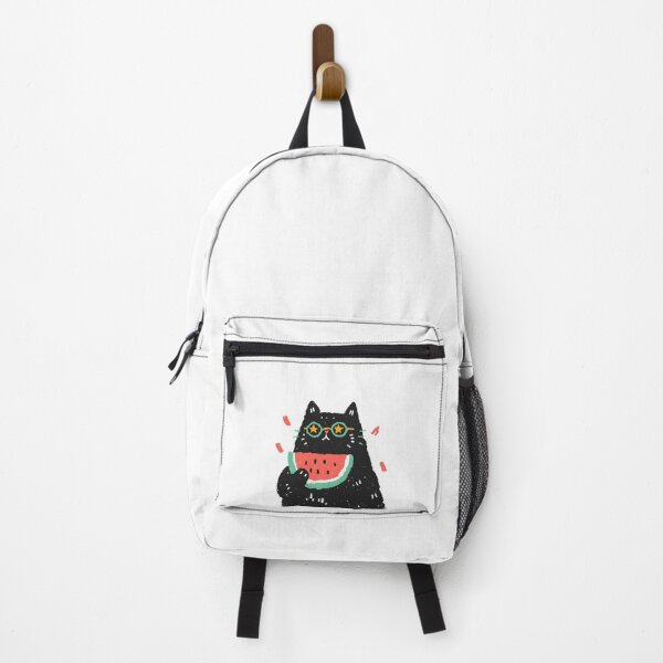 Item preview, Kawaii Summer Cat Series – Watermelon & Sunglasses – White designed and sold by Ticat-DesignStudio.