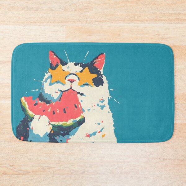 Item preview, Kawaii Summer Cat Series – Watermelon & Sunglasses – Ocean designed and sold by Ticat-DesignStudio.