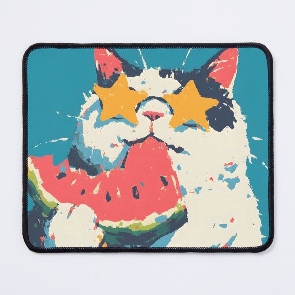 Item preview, Kawaii Summer Cat Series – Watermelon & Sunglasses – Ocean designed and sold by Ticat-DesignStudio.