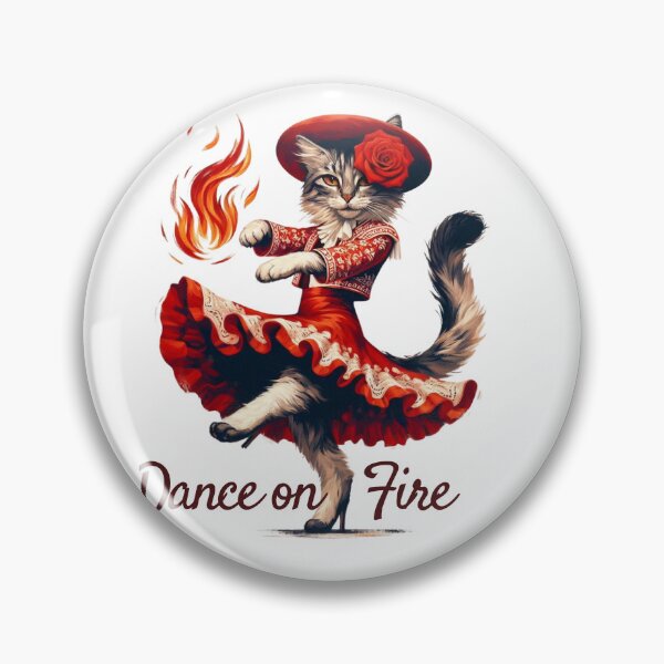 Item preview, Dance on Fire – Passionate Flamenco Cat Art in Red Dress designed and sold by JenniferCreaArte .