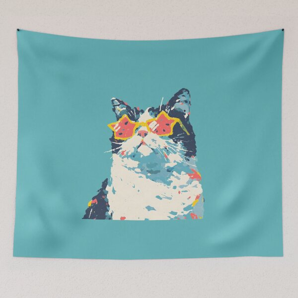 Item preview, Kawaii Summer Cat Series – Watermelon & Sunglasses  – Sky designed and sold by Ticat-DesignStudio.