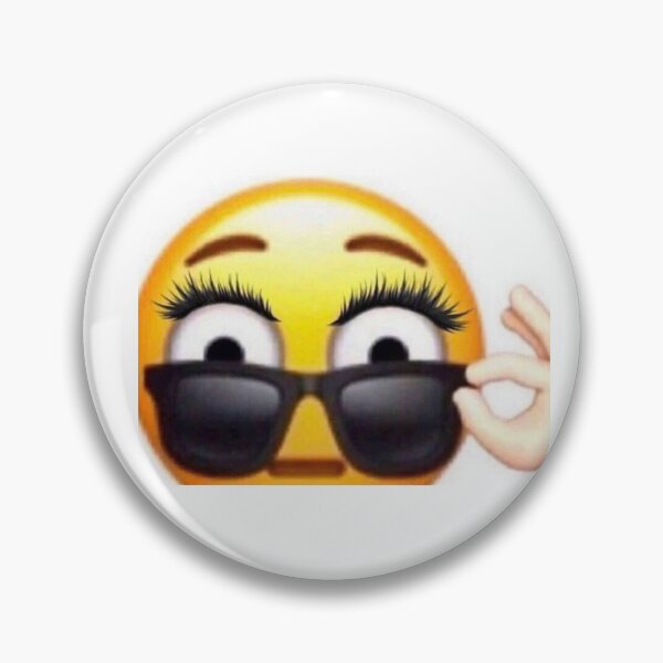 Item preview, Emoji with lashes peaking over sunglasses  designed and sold by StickerKeira.