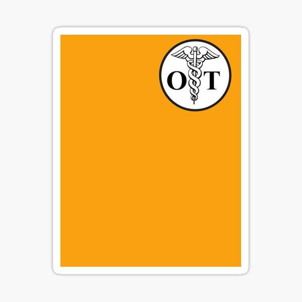 Item preview,  OT – Occupational Therapist Logo with Staff of Asclepius and Bold Orange Background designed and sold by WM-Products.