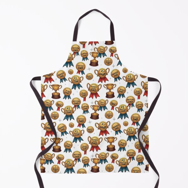 Item preview, World’s Okayest Dad Awards Pattern – Dented Trophies & Gold Medal Cartoon Design designed and sold by ebocraft.
