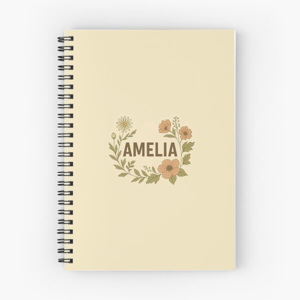 Artikelvorschau, Cottagecore Amelia Namensaufkleber – Vintage Blumenästhetik entworfen und verkauft von DPS Phase Stickers.