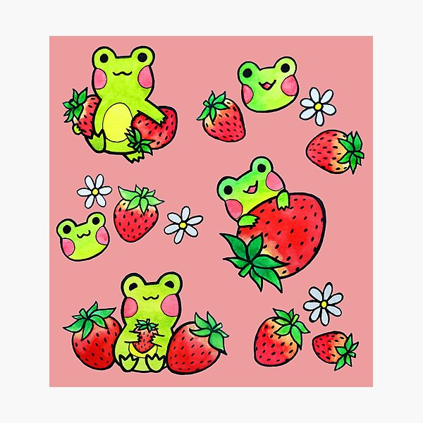 Item preview, Strawberry Frogs Pattern / Pack designed and sold by cazmie.