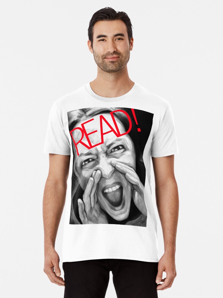 Imagen 1 de 6, Camiseta premium con la obra Victoria Contreras Flores READ!, diseñada y vendida por VictoriaCF.
