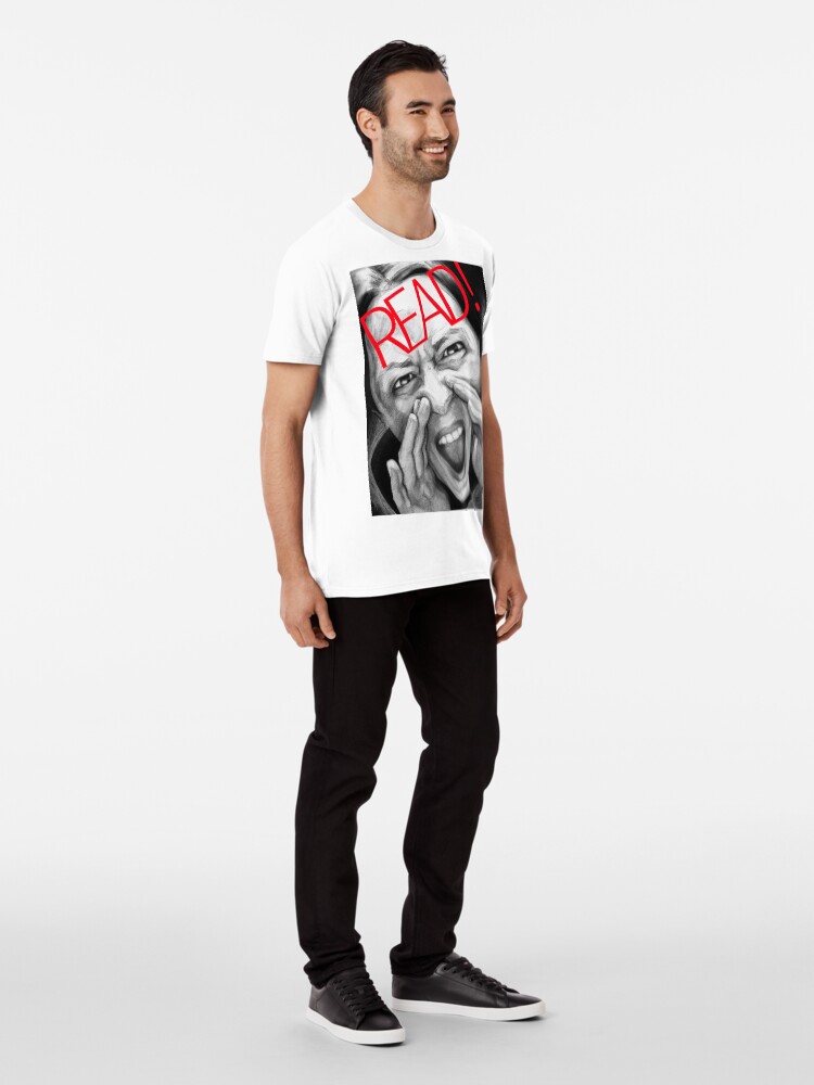 Imagen 3 de 6, Camiseta premium con la obra Victoria Contreras Flores READ!, diseñada y vendida por VictoriaCF.