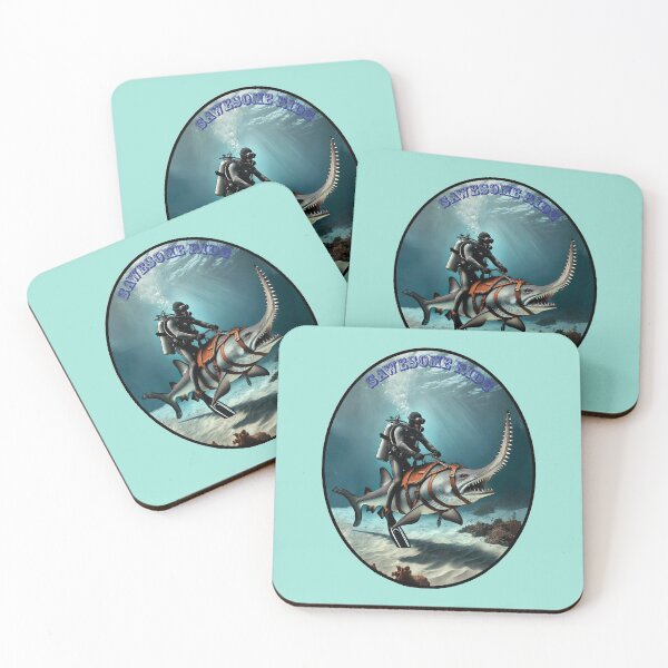Item preview, Vintage SCUBA Diving Diver Riding a Giant Sawfish URM designed and sold by urmaddad.