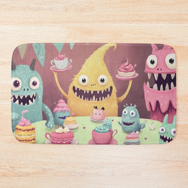 Item preview, Cute Monster Tea Party – Whimsical Dessert & Creature Illustration designed and sold by PaintbrushPlace.