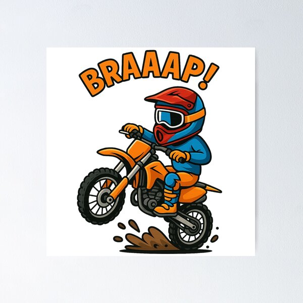 Item preview, BRAAAP – Cool MX Dirt Bike Gift for Kids Who Love Riding designed and sold by Kempworx Art.