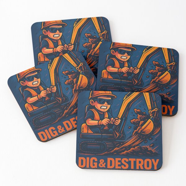 Item preview, Dig and Destroy – Funny Excavator Kid Construction T-Shirt designed and sold by Kempworx Art.