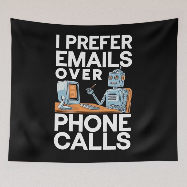 Artikelvorschau, E-Mails über Telefonanrufe Geek Humor entworfen und verkauft von Bliss Find And Design.