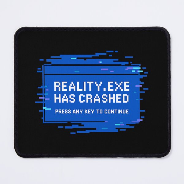 Artikelvorschau, Reality.exe ist abgestürzt – Glitchy Blue Screen Vaporwave Tech Design entworfen und verkauft von thesnakeater.