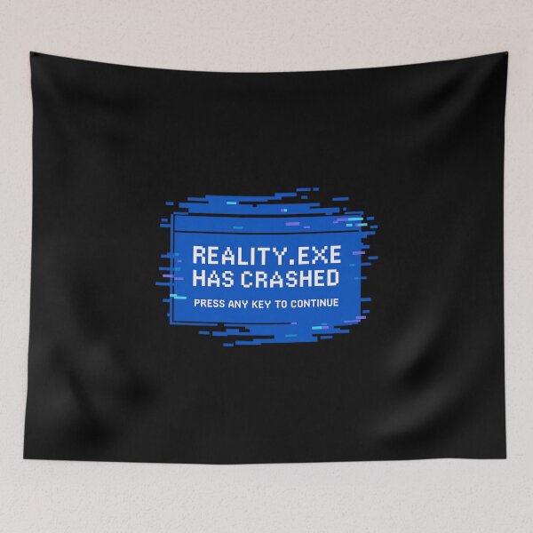 Item preview, Reality.exe Has Crashed – Glitchy Blue Screen Vaporwave Tech Design designed and sold by thesnakeater.