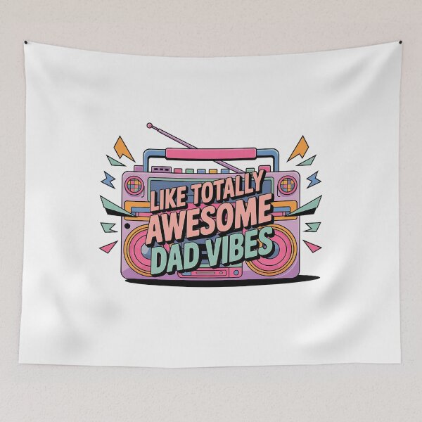 Item preview, Like Totally Awesome Dad Vibes – 90s Retro Father's Day designed and sold by CuteDesignables.