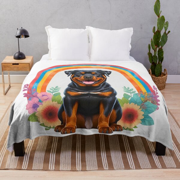Item preview, Boho Rainbow Rottie – Earthy Retro Design for Rottweiler Lovers designed and sold by Fredster1966.