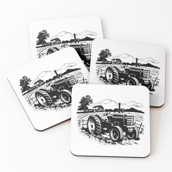 Item preview, Rustic Barn Farm Tractor Land Field Ranch Scene Old Rural Yard  designed and sold by inkoutninja.