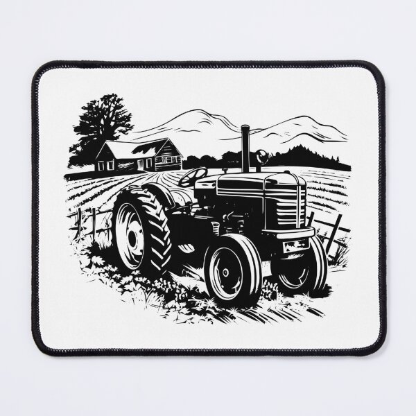 Item preview, Rustic Barn Farm Tractor Land Field Ranch Scene Old Rural Yard designed and sold by inkoutninja.