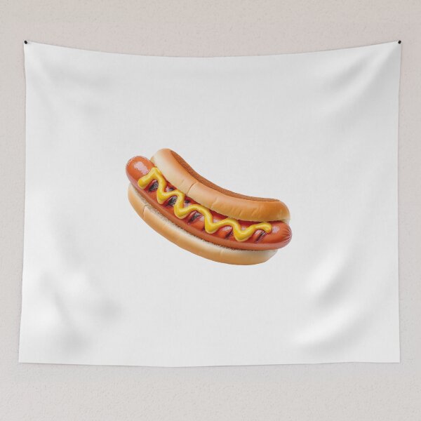 Item preview, Delicious Grilled Hot Dog in a Soft Bun with Mustard Perfect Summer Food designed and sold by platobanpo.