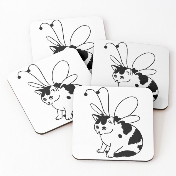Item preview, Fairy Bug Meme Cat Single Line Doodle designed and sold by DumbLittleTart.