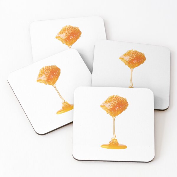 Item preview, Honeycomb Piece Dripping Sweet Golden Honey Isolated on White Background A Delicious Natural Food Image designed and sold by platobanpo.