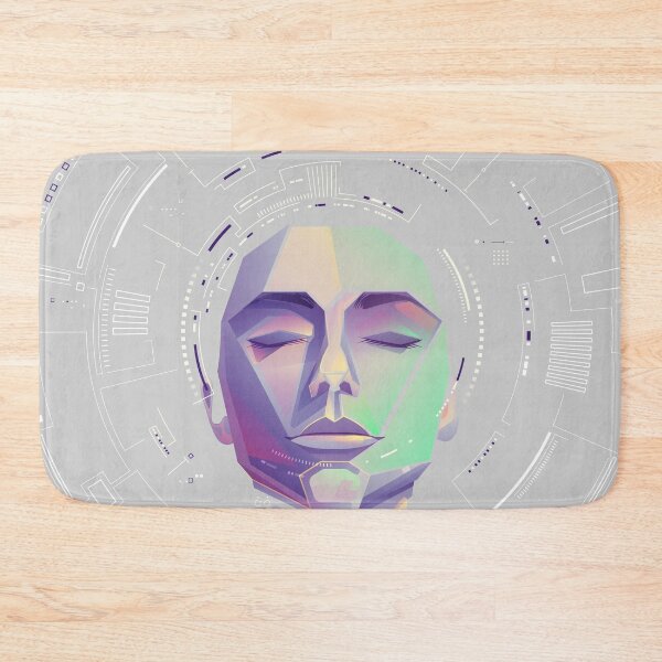 Item preview, machine learning or deep learning, artificial intelligence head  cyberpunk futuristic element  designed and sold by NiamLab.