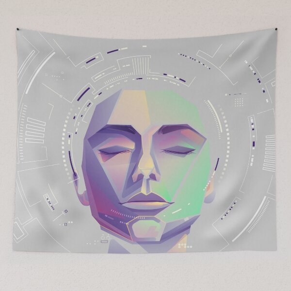 Item preview, machine learning or deep learning, artificial intelligence head  cyberpunk futuristic element  designed and sold by NiamLab.