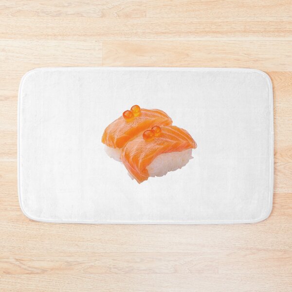 Item preview, Delicious Salmon Sushi Nigiri with Salmon Roe Two Pieces Close Up Studio Shot designed and sold by platobanpo.