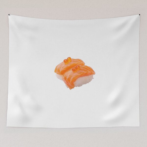 Item preview, Delicious Salmon Sushi Nigiri with Salmon Roe Two Pieces Close Up Studio Shot designed and sold by platobanpo.