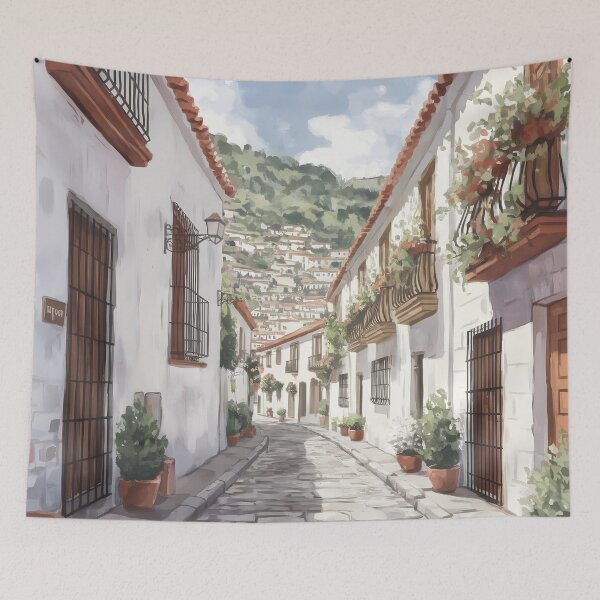 Item preview, Taxco, Mexico: Winding Cobblestone Lanes designed and sold by LSVart.
