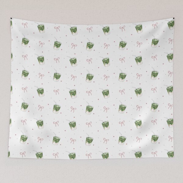 Item preview, Matcha Latte Bow Pattern designed and sold by nuteling.