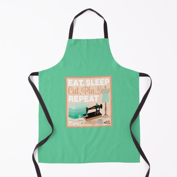 Item preview, Eat Sleep Repeat Dressmaking - Old Machine - GREEN designed and sold by StellarFX.