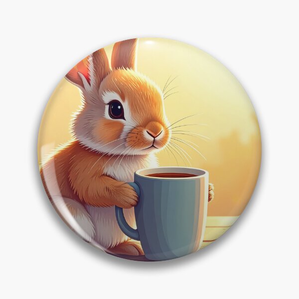 Item preview, fluffy bunning with coffee designed and sold by KXDevArt.