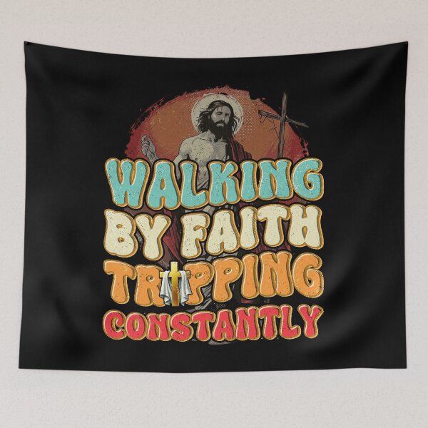 Item preview, Walking By Faith Tripping Constantly Funny Christian Quote designed and sold by eleurmitiy.