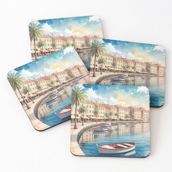 Item preview, Trogir Quayside: Summer by the Terracotta-Roofed Waterfront designed and sold by LSVart.